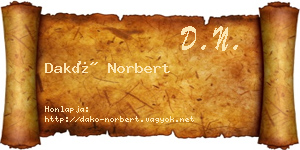 Dakó Norbert névjegykártya
