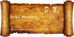 Dakó Norbert névjegykártya