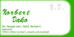 norbert dako business card